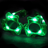 Green clover shamrock LED flashing sun glasses NY7010(1)