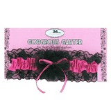 HE0119 Black And Hot Pink Lace Garter