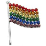 Rhinestone gay pride rainbow flag brooch pinarts crafts sewing RB9014
