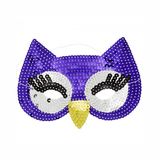 Purple sequined mask chick