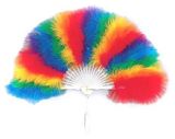 Gay pride rainbow feather fan RB9004
