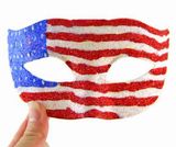 Unisex Glitter Half Face Eye Mask US Flag Print Patriotic NY3003
