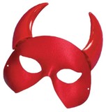 Red party mask with horn HE0184RD