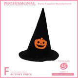Black Velvet Halloween Hat with Pumpkin TSP5115