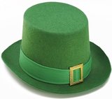 17IR5123GR Irish Green Top Hat with Golden Buckle