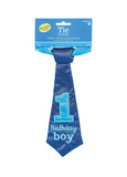 1st birthday boy blue tie with velcro BST9001