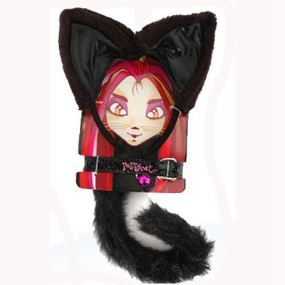 Black Cat Ear Hedband Set HE0168BK
