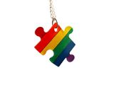 Gary pride necklace puzzle piece rainbow lesbian jewelry RB9014