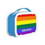 Gay pride rainbow flag customizable lunchbox from RB9014