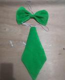 18BIT9543GR St.Patrick's Day's Hat Bow Tie Beard Tie