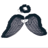 Black Angel Wing with Halo HE0445