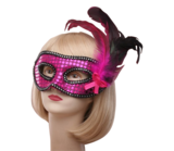 feathered masquerade mask HE0296