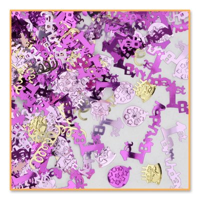 1st Birthday Confetti pink BST9004