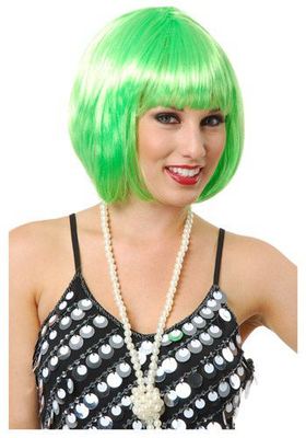 6716Lime Green Bob Wig