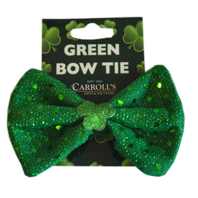 17IRT9107 Mini foil dots material bowtie on rubber band