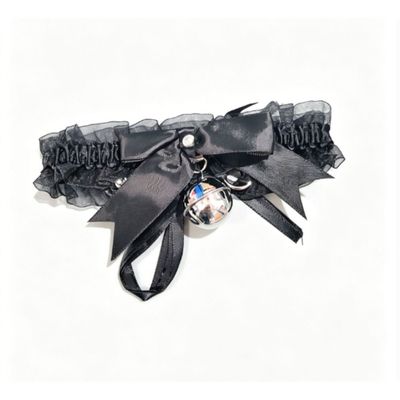 Black Lace Choker with Bow & Bell - Gothic Lolita Collar for Cosplay & Parties