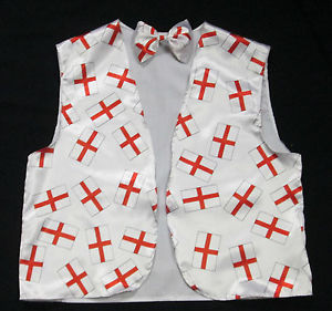 England flag waistcoat bow tie EG1008